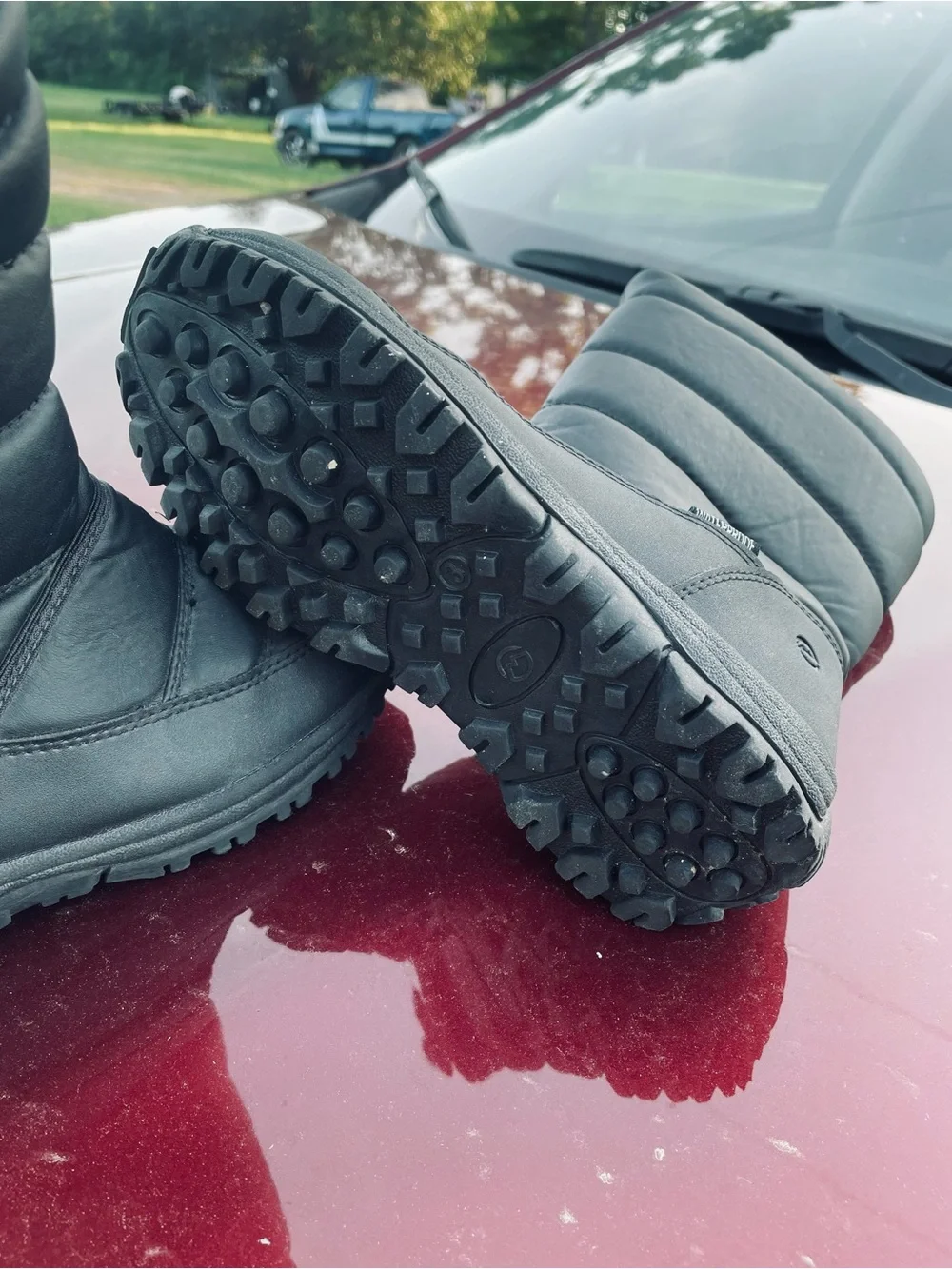 Black Quilted Winter Snow Boots